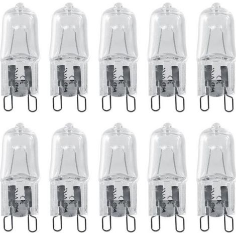 Ampoule G9 - Halogène - 40 W - Blanc Chaud 2900 K - 3000 Heures - Verre - 10 Pièces