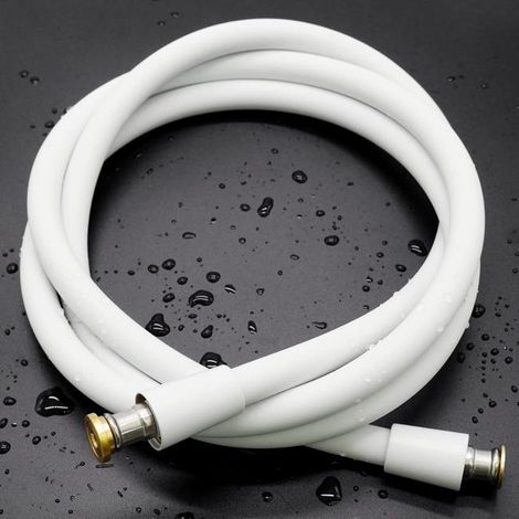 Flexible de Douche Universel (G1/2 Pouces, 1.5m), Tuyau de Douche en Silicone Ultra-Doux, Tuyau Douche Anti-Torsion et Anti-Pliure Pour Toilette，Blanc (1/5)