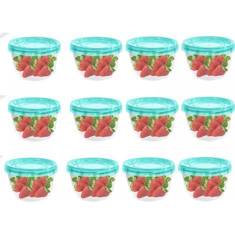Luftdichte Gefriergläser – Luftdichte Aufbewahrungsgläser, durchsichtige blaue Behälter, 12er-Packung (1/5)