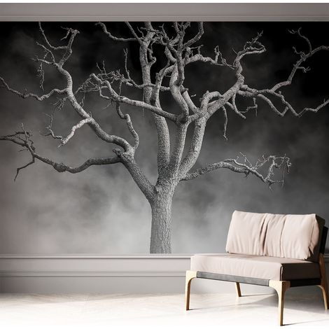 Papier peint autocollant avec imprimé pour intérieur moderne application facile a motif Arbre brumeux 312x219 cm (1/5)
