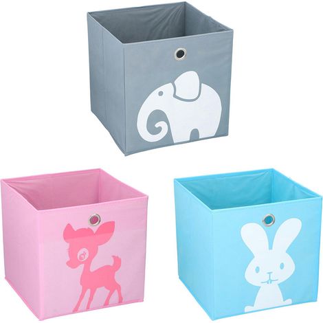 Boîte de rangement Alpina – Cube tissu – 28x28x28 cm – Couleurs assorties (1/2)