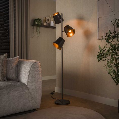 Stehlampe 3-hellbraune Carta aus Metall