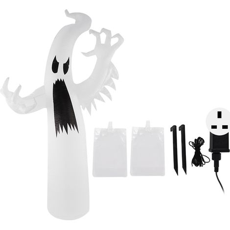 Aufblasbarer Halloween-Geist mit mehrfarbigen LED-Leuchten – IP44 wasserdichte Außendekoration für Garten und Rasen – UK-Stecker (220–240 V) (1/5)