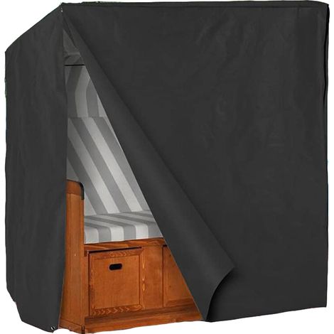 Housse Protection Chaise Plage - Tissu Oxford 600D - Imperméable UV Résistant - 135 x 105 x 175 cm - Noir (1/5)