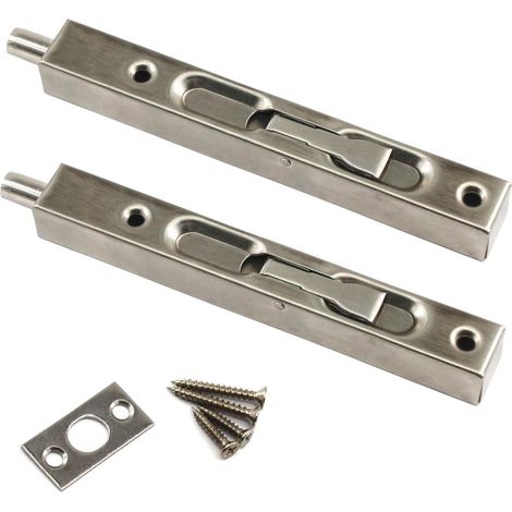 Verrou de porte coulissante en acier inoxydable de 15,2 cm avec vis pour chambre à coucher, armoire