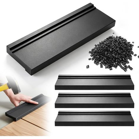 4 Bloc de Taraudage pour Parquet Flottant Outils Plancher Vinyle Universels Pose de Plancher Bloc de Frappe, avec Trois Bords Différents Adapté, pour Sols Stratifiés Parquet et Plancher PVC (1/5)