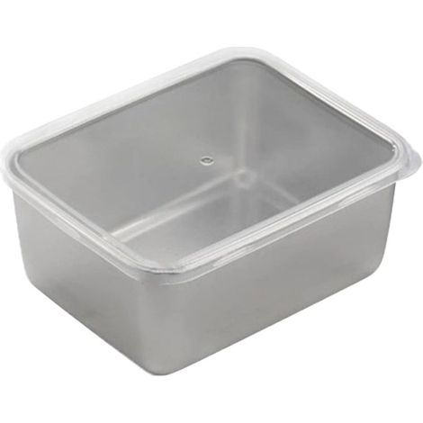 Plat Carré En Acier Inoxydable Avec Couvercle - Résistant Au Four Et Lave-Vaisselle - Pour Cuisson Et Conservation Des Aliments - 1 Pièce (1/5)