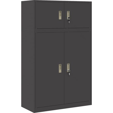 Storage Cabinet 2 pcs Black 90 x 40 x 145 cm Steel Lockable vidaXL (1/5)