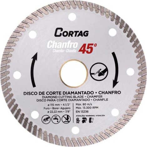 Disque diamant cortag chanfro 115 mm angle 45° turbo