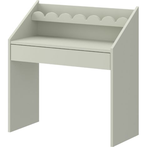 BOOK NOOK Bureau enfant 71 cm réglable avec tiroir et étagère vert sauge