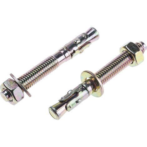 Rs Pro – Boulon d'ancrage M8 en acier au carbone 8mm x 65mm – Lot de 10 unités – Fixation solide pour béton armé et constructions