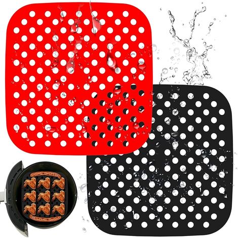 Lot de 2 tapis de friteuse d'air en silicone s pour friteuse de 3,5 l et 5,5 l (1/5)