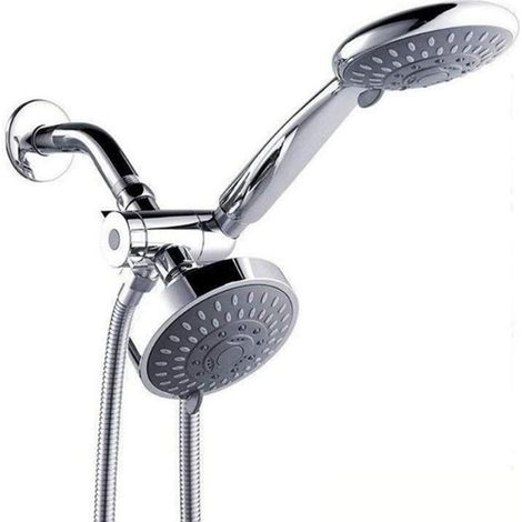 Mezclador de ducha triple con sistema de 3 vías, brazo cromado, desviador de 3 vías para ducha de mano, fácil instalación con rosca hembra IPS de 1/2" y rosca macho IPS de 1/2".