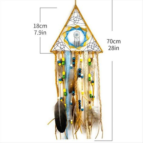 Attrape-RêVes, Attrape-RêVes Fait à la Main avec Perles de Plumes, Pendentif Turquoise, Attrape-RêVes, DéCoration Murale BohèMe à,b (1/5)