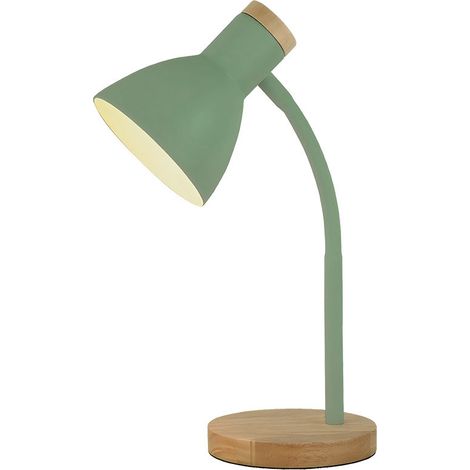 Flexo Epiro 1xE27 Verde/Haya 40cm Serie Epiro