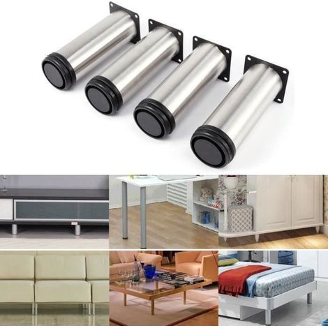 2windeal® Butée de porte magnétique loquet Porte au sol adhésif ou cloué anti-collision en alliage de zinc Argenté