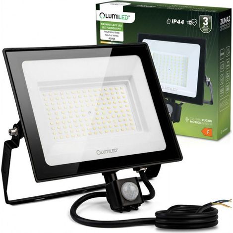 Projecteur LED - 100 W - 9000 Lm - 4000 K - IP44 - Détecteur De Mouvement - Noir - 1 Pièce (1/5)