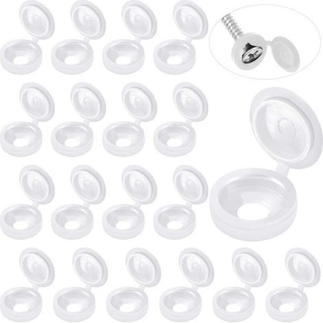 Lot de 100 cache-vis en plastique blanc pour vis de 4 mm - Installation rapide et esthétique (1/5)