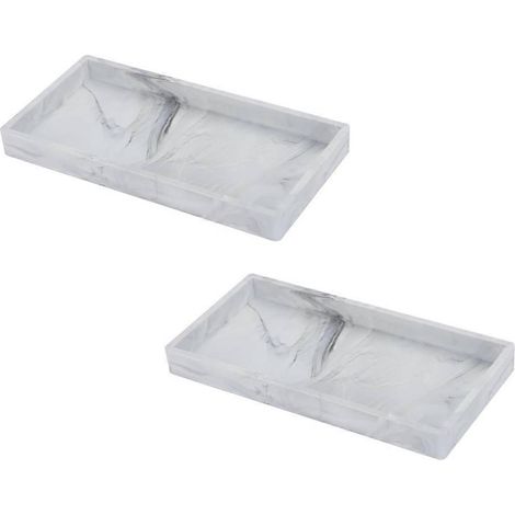Plateau de comptoir de salle de bain, plateau de lavabo de salle de bain avancé, plateau de salle de bain rectangulaire incassable, plateau distributeur de savon B (1/5)