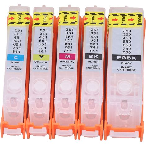 5er-Pack Tintenpatronen für PIXMA-Drucker IP7250, MG6350, MG5450, MX925, MX725, MG6450, MG5550 und IX6850 (1/5)