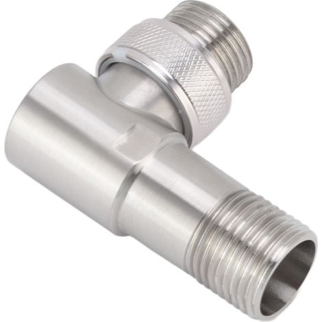 Robinet d'arrêt en acier inoxydable 304, 1 entrée 2 sorties (G1/2) pour WC et chauffe-eau, vanne d'angle intégrée DN15 4分, robinet à tournant sphérique (1/5)