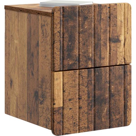 Maison Exclusive - Mobiletto da notte a muro 2 pcs Legno antico 33 x 34,5 x 43 cm