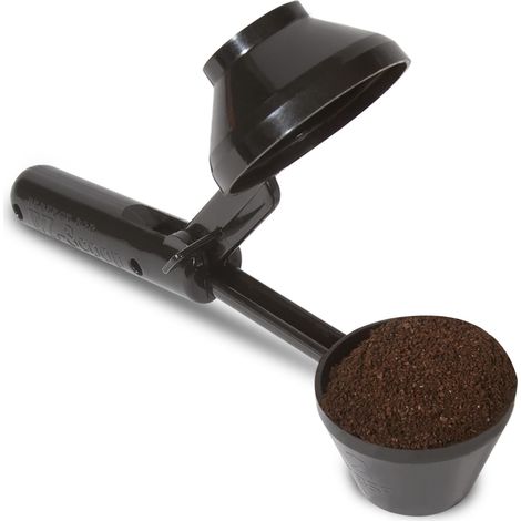 Pinzas para granos y café molido con embudo para cápsulas K-Cup reutilizables, capacidad de 2 cucharadas, negras, paquete de 2