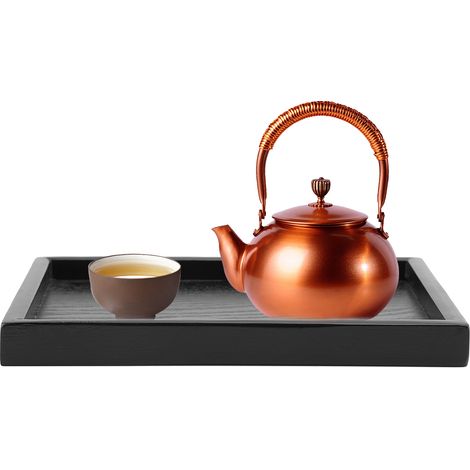 Plateau de service en bois massif rectangulaire pour thé, café, snacks et repas - Plat de présentation pour restaurant, plateau alimentaire 1 (1/5)
