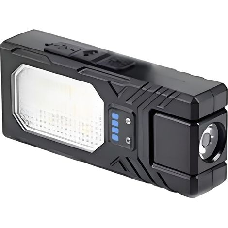 Lampe frontale LED rechargeable avec détecteur de mouvement Batterie 1500 mAh 7 modes Base magnétique pour la pêche, la randonnée, le camping, les activités de plein air Noir (B)