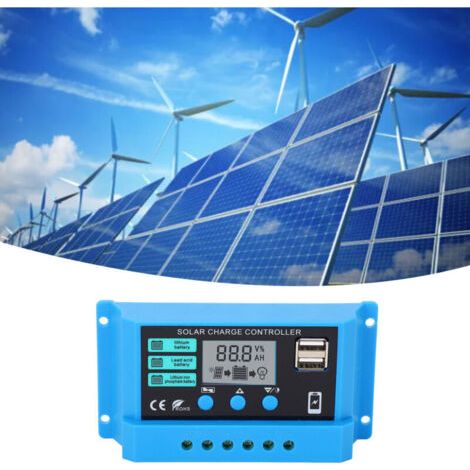 Contrôleur de charge solaire photovoltaïque 12 V 24 V, faible consommation adaptative, écran LCD, contrôleur solaire PWM, régulateur de panneau solaire 30 A,DUBUNS (1/5)