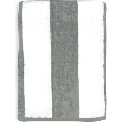Serviette de plage en jacquard « Forte dei Marmi » Rayures Grises 90×165 cm – Serviette de plage en éponge de coton, élégante, d