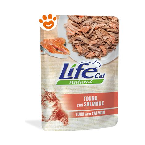 Life Cat Natural Tonno con Salmone - Life Cat Natural Tonno con Salmone - Bustina Da 70 Gr