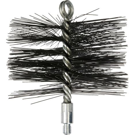 Brosse de ramonage - 1 unité - Fil d'acier - Filetage mâle M12 - Conduit de poêle et cheminée - Diamètre 150 mm (1/5)