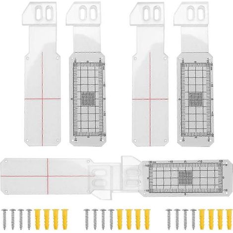Ensemble de 3 indicateurs de fissures d'angle en acrylique, instrument de mesure pour la surveillance des fissures murales (1/5)