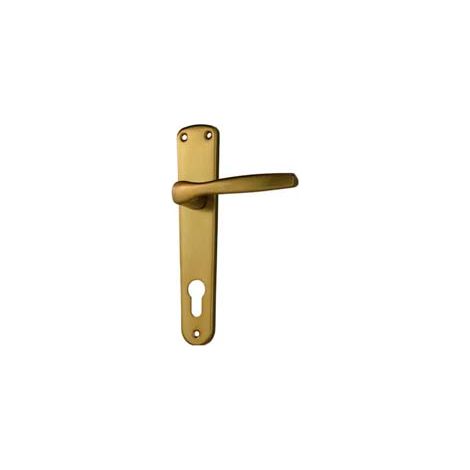 MANIGLIA ALU CON PLACCA IN ALLUMINIO BRONZATO- - mm.90 - 1 paio