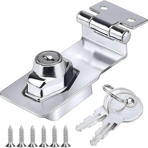 90 degrés Droite Porte porte-clés avec tour de bouton pour le tableau de bord, Cabinet fermeture à glissière avec clé similaire (Argent droit Angle - 4 pouces) (1/5)