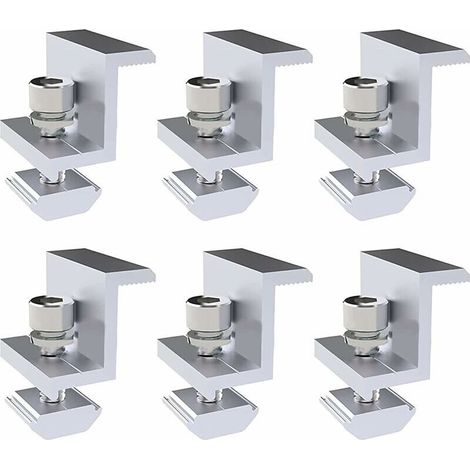 Set mit 6 Solarmodul-Montagehalterungen, Z-förmige seitliche Push-In-PV-Halterungen, 30 mm Höhe