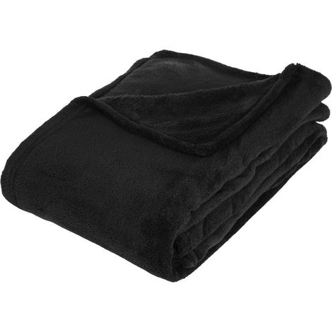 Lancio in microfibra nera 130x180cm - Atmosphera créateur d'intérieur