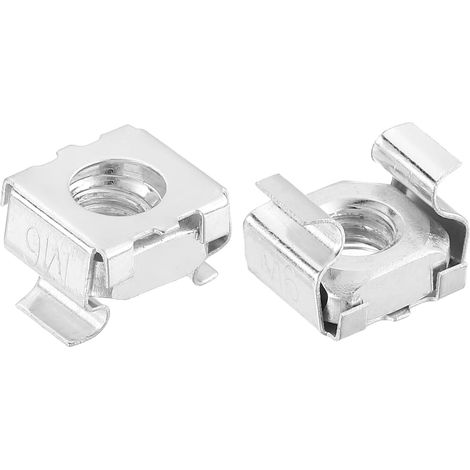 50 Pièces Ecrou en Cage à Encliqueter M6 x 1mm Argent (1/5)