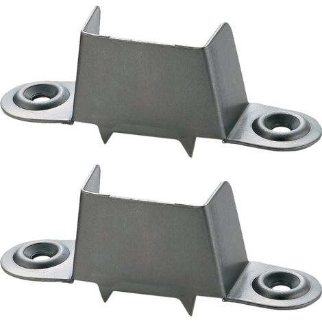 Cyclingcolors – Lot de 2 équerres taquet de lit en acier brut – Support de sommier pour traverse à queue d'aronde – Longueur 92mm – Entraxe 72mm avec griffes picots