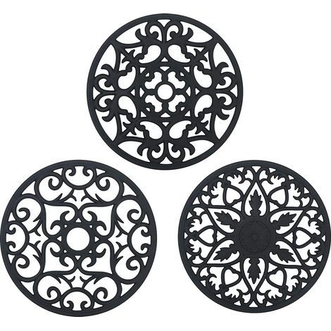 Dessous de Plat Silicone, 3PCS Anti-dérapant Anti-Chaleur 250 °C Multifonction Repose-cuillère Dessous de Verre de Cuisine Tapis de Table pour Cuisine et Salle à Manger (1/5)