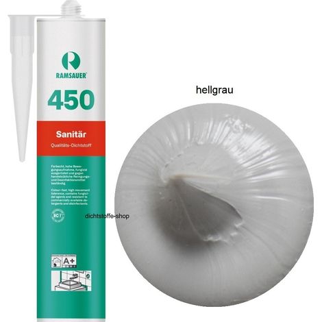 Ramsauer 450 Sanitär Silikon Fugen Dichtstoff 310ml Kartusche hellgrau