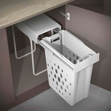 Panier à linge 40L blanc – Trémie amovible – Polypropylène – Dimensions compactes pour petits espaces – Accessoires inclus – Gollinucci (1/4)