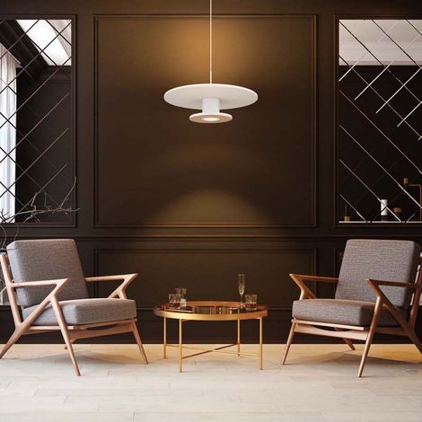 Pendellampe Hängelampe Esstischlampe Stoff weiß 3 Stufen Wohnzimmerlampe H 150cm