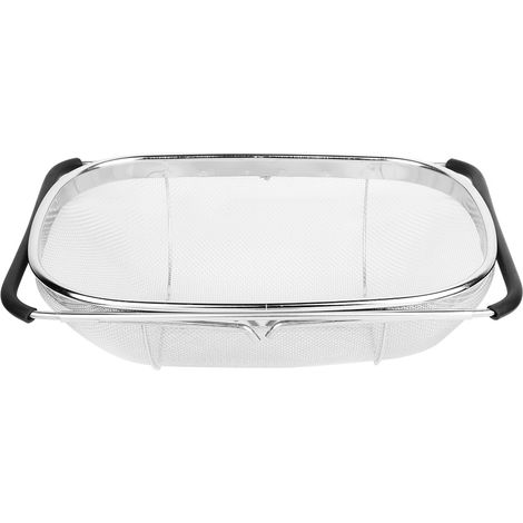 Panier de vidange en acier inoxydable pliable pour évier de cuisine, idéal pour laver et rincer fruits et légumes (1/5)
