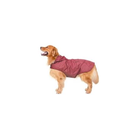 Imperméable pour chien Manteau imperméable pour chien Grande doublure ultralégère et respirante Veste pour chien Rayures réfléchissantes Veste de pluie Chiens avec capuche 4XL (Rouge)