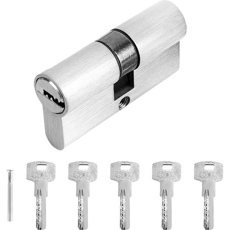 Door Cylinder 30/30 for Profile Lock Lock Cylinder with Knob for Door Lock, Interior Door, 6 cm x 1.5 cm x 3 cm (1/3)