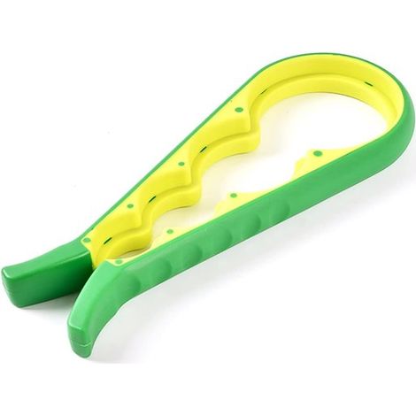 Apriscatole manuale, apribarattoli multifunzionale, antiscivolo, per lattine, bottiglie, barattoli, con funzione apribarattoli, di colore verde (1/5)