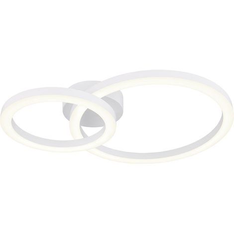 Deckenleuchte Wohnzimmerleuchte Deckenlampe LED Ringe Design weiß L 42 cm (1/5)