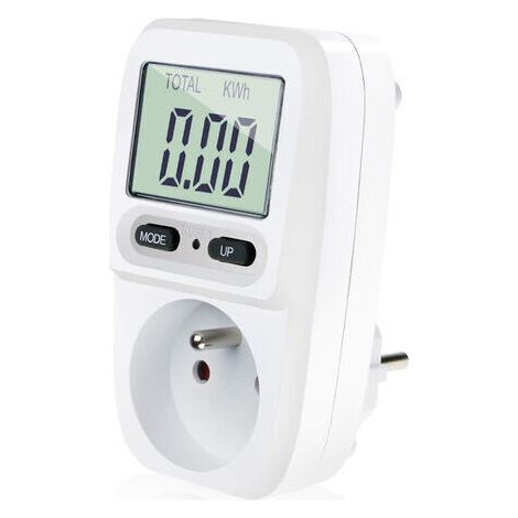 Wattmètre - Contrôle Coût Consommation Electrique, Prise Compteur d'Energie, Protection Surcharge,Max 3680W -Blanc (1/4)